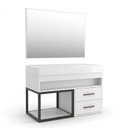 Ver imagem 2 de Conjunto Gabinete para Banheiro com Espelheira New 80 Branco/Branco