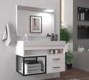 Ver imagem 5 de Conjunto Gabinete para Banheiro com Espelheira New 80 Branco/Branco