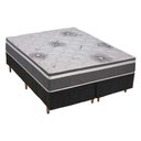 Ver imagem 1 de Cama Box Queen: Colchão Espuma D33 Polar Pérola Premium + Base CRC Fantasy Black(158x198)