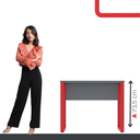 Ver imagem 5 de Escrivaninha M90/60P25TUB 90cm Industrial Grafito e Vermelho Cinza