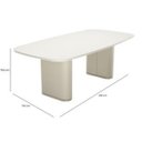 Ver imagem 5 de Mesa de Jantar Retangular com Vidro para 8 Lugares Lintz 219 cm Off White Fosco com PU Bege