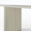 Ver imagem 4 de Mesa de Jantar Retangular com Vidro para 8 Lugares Lintz 219 cm Off White Fosco com PU Bege