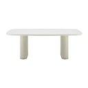 Ver imagem 2 de Mesa de Jantar Retangular com Vidro para 8 Lugares Lintz 219 cm Off White Fosco com PU Bege