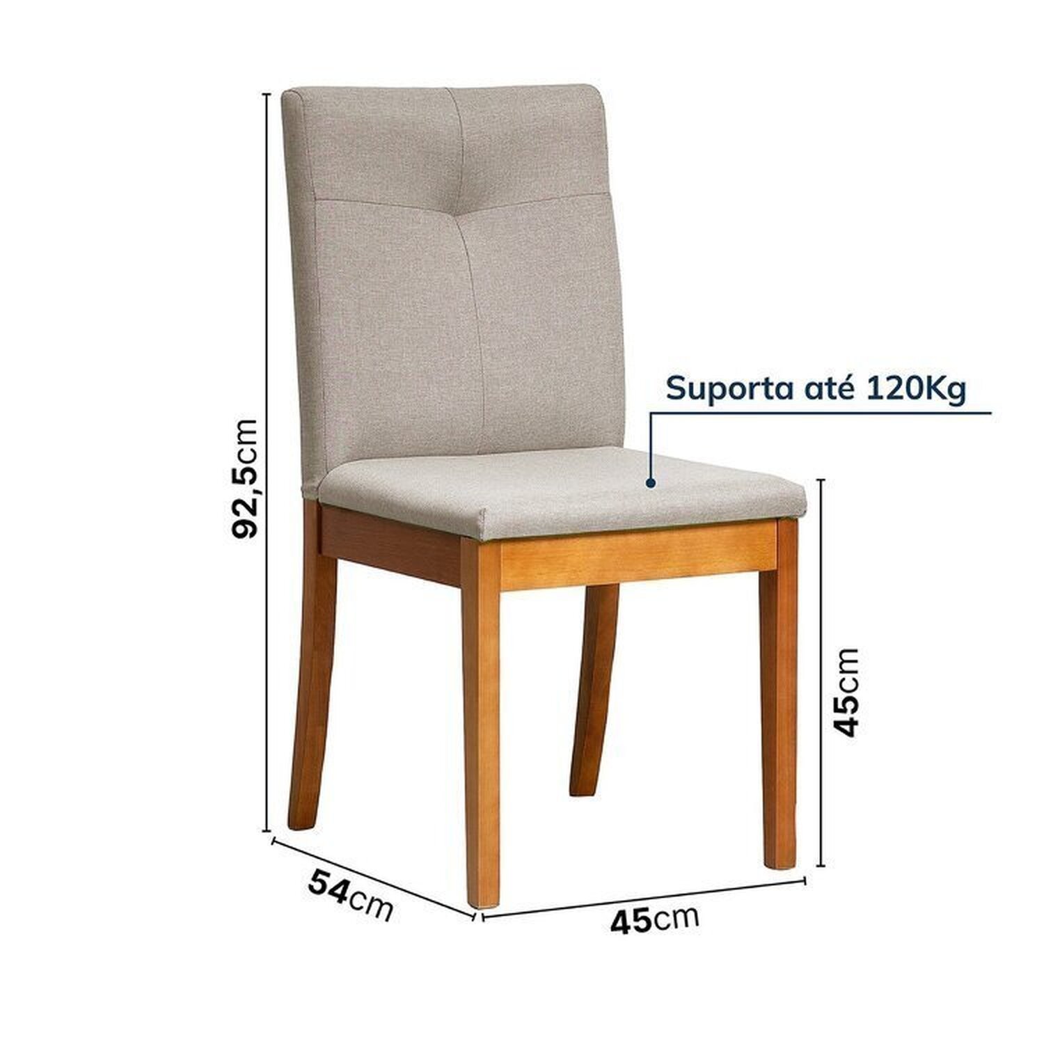 Conjunto Mesa de Jantar Tangará 210cm e 8 Cadeiras Estofadas Tiê Maxx Cabecasa Madeiramadeira - 3