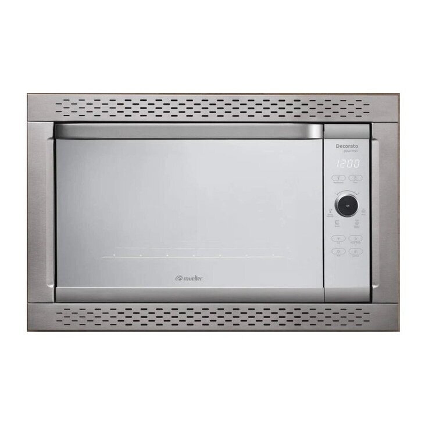 Conjunto Forno Elétrico para Embutir Decorato Gourmet 44 Litros 220v + Cooktop 4 Bocas com Queimador Ultra Chama + Coifa de Parede Mueller Plana 90cm 220V - 2