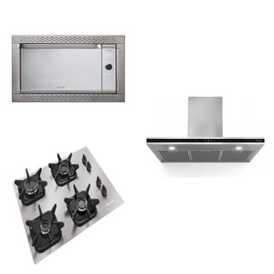 Conjunto Forno Elétrico para Embutir Decorato Gourmet 44 Litros 220v + Cooktop 4 Bocas com Queimador