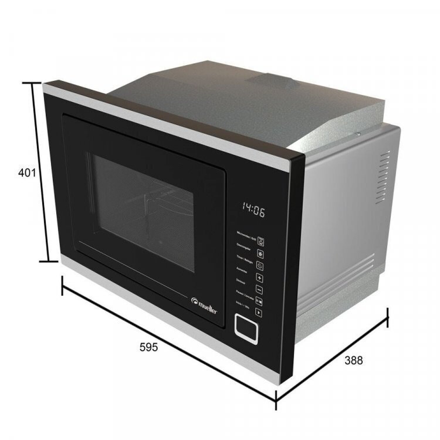 Forno Elétrico Digital de Embutir 220v 68 Litros Mfe0268g1 e Micro-ondas de Embutir 25l 220v - 15