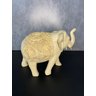 Elefante Entalhado Madeira Clara Maciça 10cm- Decoração Bali - 4