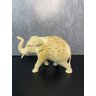 Elefante Entalhado Madeira Clara Maciça 10cm- Decoração Bali - 2
