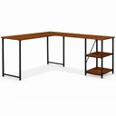 Ver imagem 2 de Mesa em L com Prateleira Office em MDF Estilo Industrial Klm Store