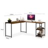Mesa em L com Prateleira Office em Mdf Estilo Industrial Klm Store - 3