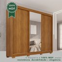 Ver imagem 6 de Guarda-Roupa Casal com Pés e Espelho 3 Portas 4 Gavetas 100% MDF Ipanema Marrom/Cinamomo