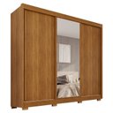 Ver imagem 2 de Guarda-Roupa Casal com Pés e Espelho 3 Portas 4 Gavetas 100% MDF Ipanema Marrom/Cinamomo