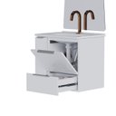 Ver imagem 2 de Gabinete para Banheiro em Aço com Porta Basculante Caqui Branco