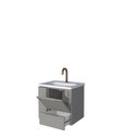 Ver imagem 2 de Gabinete para Banheiro em Aço com Porta Basculante Caqui Cinza