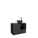 Ver imagem 5 de Gabinete para Banheiro em Aço com Tampo de Vidro Preto
