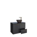 Ver imagem 7 de Gabinete para Banheiro em Aço com Tampo de Vidro Preto
