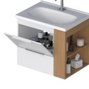 Ver imagem 6 de Gabinete para Banheiro com Nicho Lateral Cosmos Branco/Jequitibá