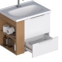 Ver imagem 2 de Gabinete para Banheiro com Nicho Lateral Cosmos Branco/Jequitibá