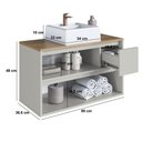 Ver imagem 4 de Balcão Gabinete de Banheiro com Cuba Suspenso 80cm 2 Portas 1 Gaveta Multimóveis Crart-BAL001 -