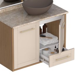 Gabinete para Banheiro com Tampo de Mármore Petúnia - 6