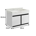 Ver imagem 4 de Gabinete/toucador para Banheiro Paula 80cm Branco com Cuba Esculpida em Porcelanato