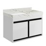 Gabinete/toucador para Banheiro Paula 80cm Branco com Cuba Esculpida em Porcelanato - 3