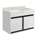 Ver imagem 3 de Gabinete/toucador para Banheiro Paula 80cm Branco com Cuba Esculpida em Porcelanato