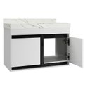 Ver imagem 2 de Gabinete/toucador para Banheiro Paula 80cm Branco com Cuba Esculpida em Porcelanato