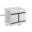 Ver imagem 4 de Gabinete/toucador para Banheiro Paula 80cm Branco com Cuba Esculpida em Porcelanato