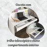 Kit 2 Peças com Escrivaninha Moderna com Painel e Nicho e Gaveteiro Organizador com 3 Gavetas - 13