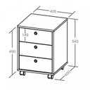 Ver mais imagens de Kit 2 Peças com Escrivaninha Moderna com Painel e Nicho e Gaveteiro Organizador com 3 Gavetas