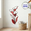 Ver imagem 1 de Adesivo Floral Boho Vermelho Estilo Nórdico 45x90 Minimalista Mod.04