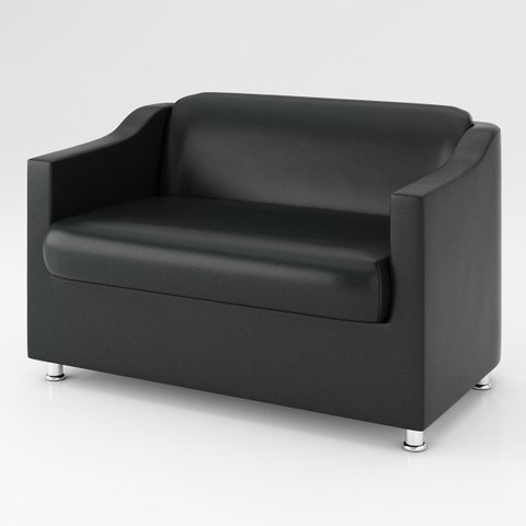 Sofá Namoradeira Decorativa 2 Lugares - Balaqui Decor Cor:Preto