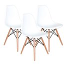 Ver imagem 1 de Conjunto 3 Cadeiras Charles Eames Eiffel Concha Fixa - Branca