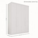 Ver imagem 3 de Guarda-Roupa Casal Modulado Canto com Espelho 11 Portas 4 Gavetas Multimóveis Branco