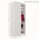 Ver imagem 4 de Guarda-Roupa Casal Modulado Canto com Espelho 11 Portas 4 Gavetas Multimóveis Branco