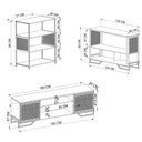 Ver imagem 5 de Rack Aparador e Estante para Sala Industrial 2 Portas 2 Prateleiras Metal e MDP Preto com Mel Placa