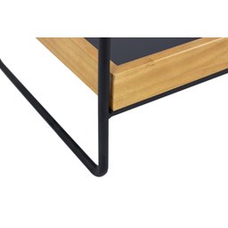 Mesa Cabeceira Liz Apoio Cama Quarto Mesinha Canto Studio Metal Madeira Preto - 4