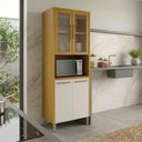 Ver imagem 1 de Paneleiro Cristaleira Dafne 100% MDF com Portas e Vidro Reflecta