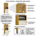 Ver imagem 3 de Paneleiro Cristaleira Dafne 100% MDF com Portas e Vidro Reflecta
