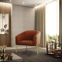 Ver imagem 6 de Cadeira Sala de Jantar Pé Ferro Dourado Kit 2 Stella Sintético Pu D03 - D'Rossi Cor Nozes