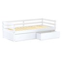 Ver imagem 2 de Cama Solteiro Slim Rb com 02 Gavetas Madeira Maciça Branco Housin