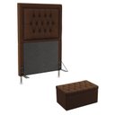 Ver imagem 1 de Kit Cabeceira Decorativa Para Cama Box Pegasus e Calçadeira Sagitarius 90 Solteiro Couro Artificial