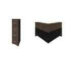 Ver imagem 2 de Kit 2 Peças com Balcão de Atendimento em L e Arquivo 4 Gavetas com Chave Preto/Charuto Artany