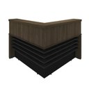 Ver imagem 4 de Kit 2 Peças com Balcão de Atendimento em L e Arquivo 4 Gavetas com Chave Preto/Charuto Artany