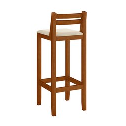 Conjunto 2 Banquetas em Madeira Maciça Alta 98 Cm com Encosto Ibiza - Malbec Assento Off White - 5