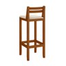 Conjunto 2 Banquetas em Madeira Maciça Alta 98 Cm com Encosto Ibiza - Malbec Assento Off White - 5