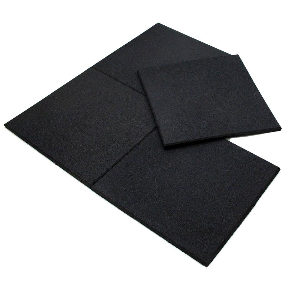 Piso Academia Emborrachado Preto Anti Impacto 50x50 Cm - 6