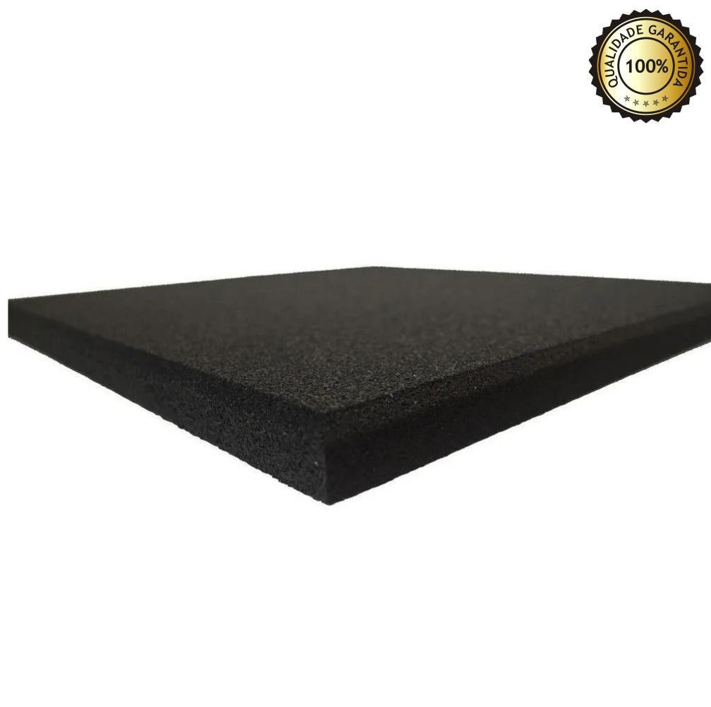 Piso Academia Emborrachado Preto Anti Impacto 50x50 Cm - 2